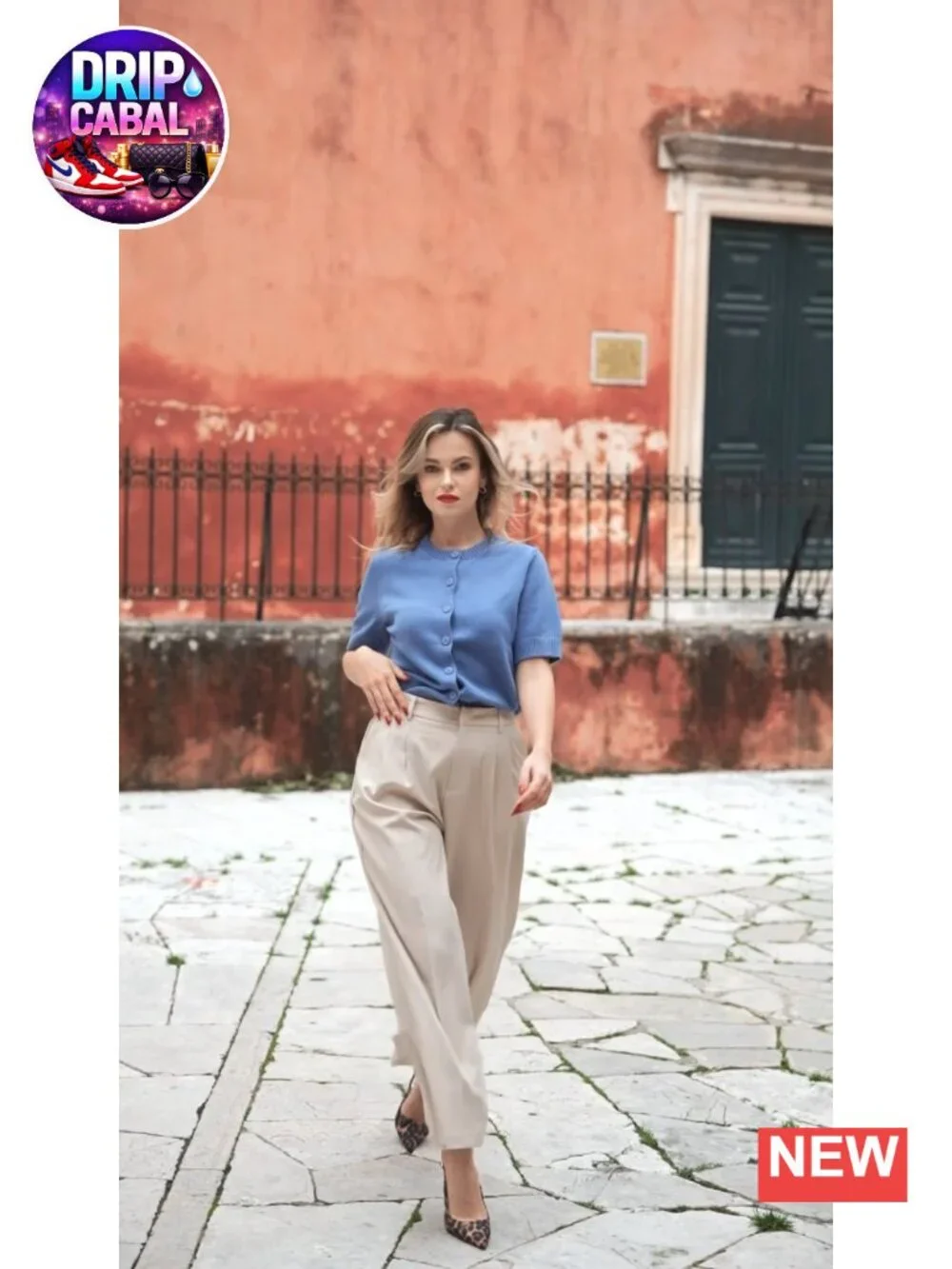 Wide Leg Work Pants with Pockets, Wrinkle Free High Waisted Trousers